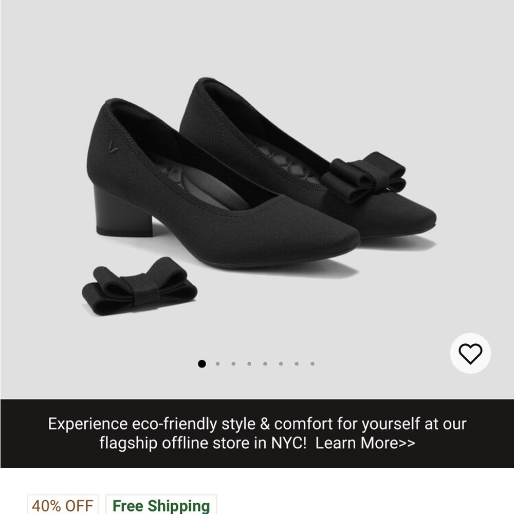 Black Chunky Heels with Removable Charm
